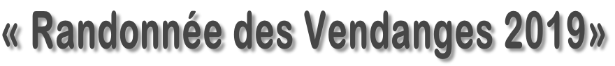 «&nbsp;Randonnée des Vendanges&nbsp;2019»