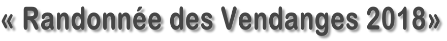«&nbsp;Randonnée des Vendanges&nbsp;2018»
